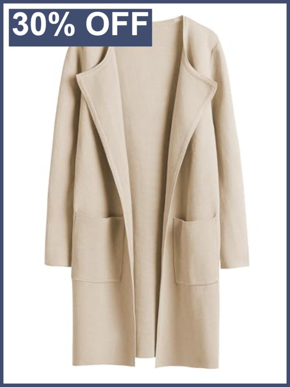 Open Front Long Cardigan Sweater with Pockets Womens